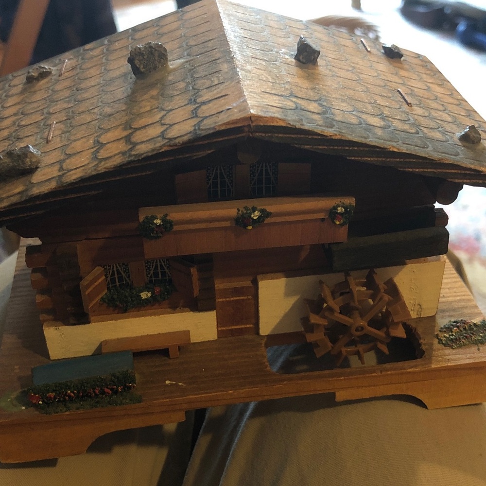 Rustic Wooden Chalet Music Box